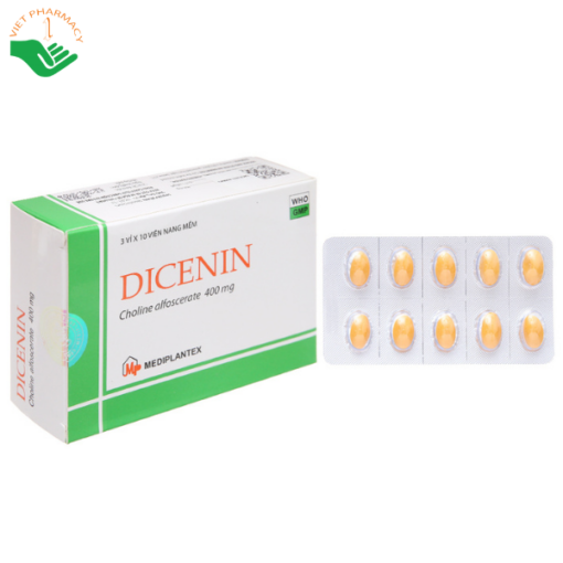 Thuốc Dicenin 400mg Mediplantex trị Alzheimer, thiểu năng não bộ, suy giảm trí nhớ (3 vỉ x 10 viên)
