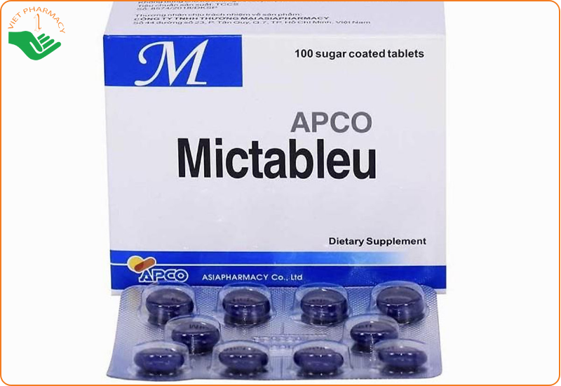 Viên uống Mictableu Apco hỗ trợ điều trị viêm đường tiết niệu (hộp 10 vỉ x 10 viên)