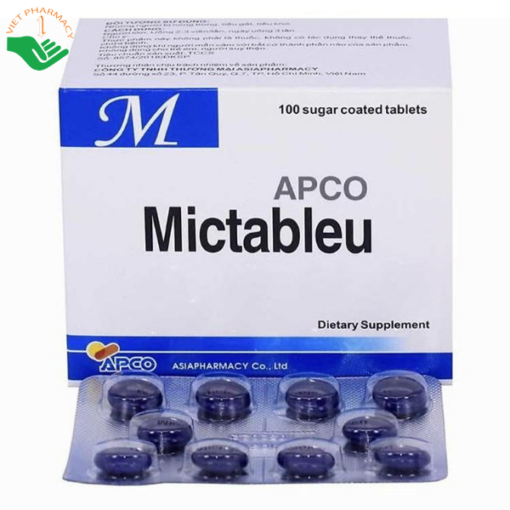 Viên uống Mictableu Apco hỗ trợ điều trị viêm đường tiết niệu (hộp 10 vỉ x 10 viên)