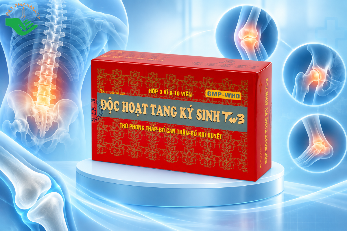Thuốc Độc hoạt tang ký sinh TW3 trị viêm, đau thần kinh ngoại biên, viêm khớp (hộp 30 viên)
