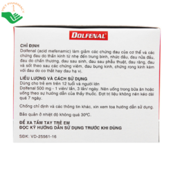 Thuốc Dolfenal United giảm đau bụng kinh, đau răng, đau do chấn thương (25 vỉ x 4 viên)