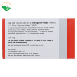 Thuốc Dopegyt 250mg Egis Pharma điều trị tăng huyết áp (10 vỉ x 10 viên)