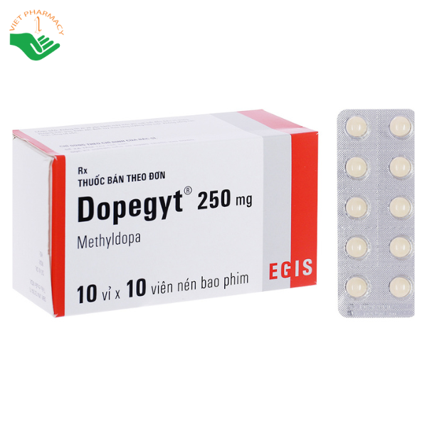 Thuốc Dopegyt 250mg Egis Pharma điều trị tăng huyết áp (10 vỉ x 10 viên)