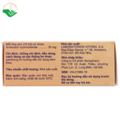 Thuốc Drenoxol 30mg/10ml Laboratorios điều trị bệnh đường hô hấp, viêm phế quản, hen phế quản (4 vỉ x 5 ống)