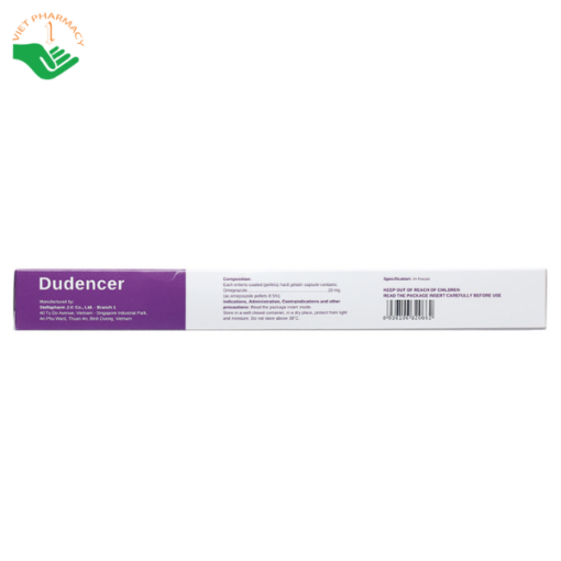 Thuốc Dudencer 20mg trị trào ngược dạ dày, thực quản (3 vỉ x 10 viên)