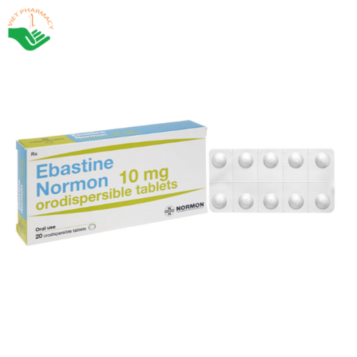 Thuốc Ebastine Normon 10mg điều trị viêm mũi dị ứng, mề đay vô căn (2 vỉ x 10 viên)