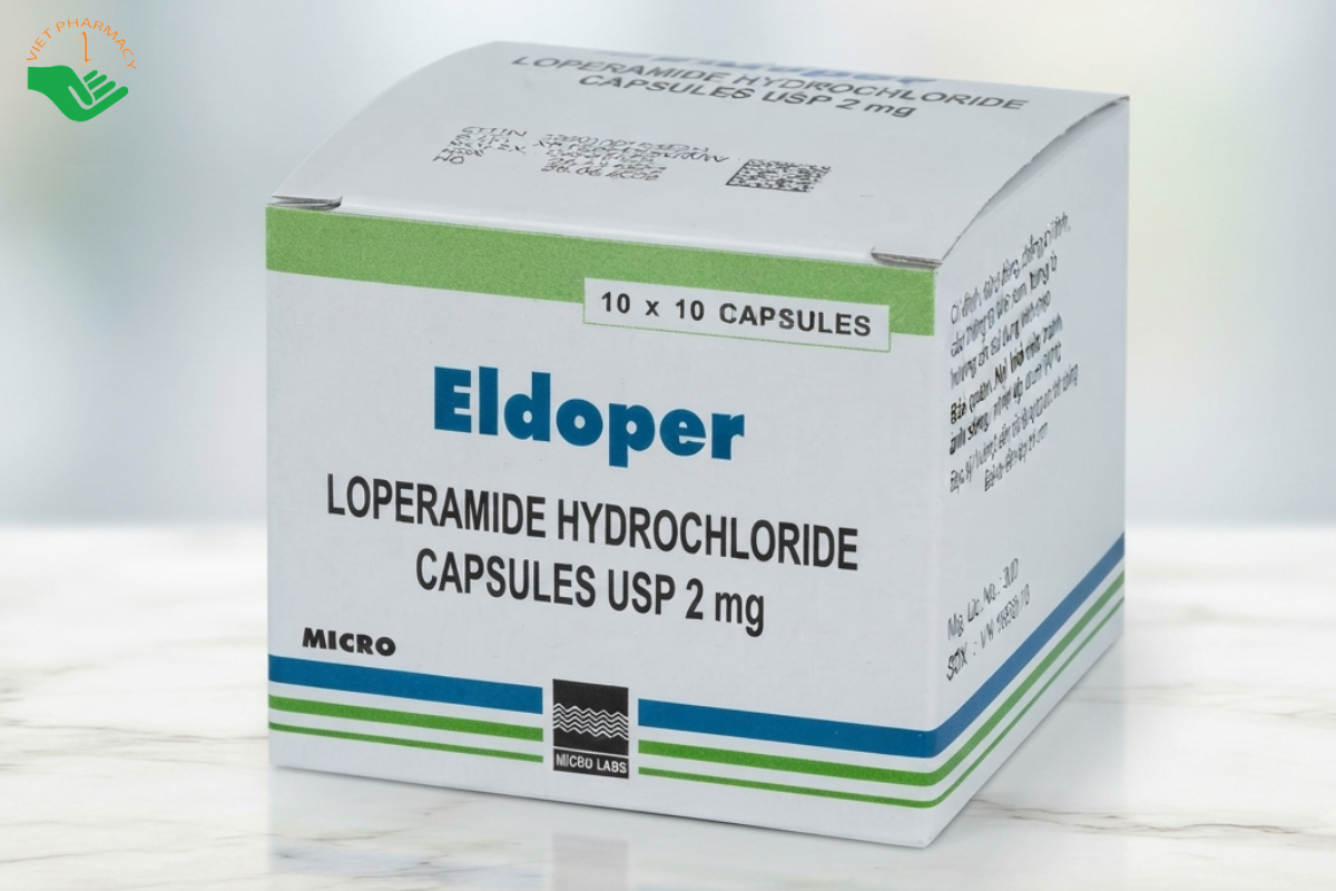 Thuốc Eldoper điều trị tiêu chảy cấp và mạn tính (Hộp 10 vỉ x 10 viên)