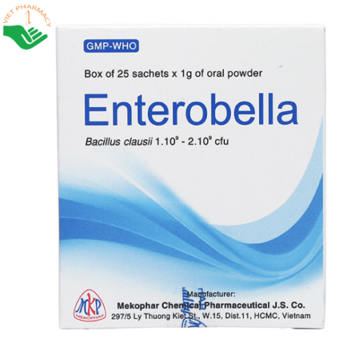 Thuốc Enterobella Mekophar điều trị và phòng ngừa rối loạn vi sinh đường ruột (25 gói x 1g)