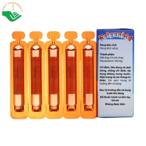 Thuốc Falgankid 160mg/10ml giảm đau và hạ sốt (4 vỉ x 5 ống)
