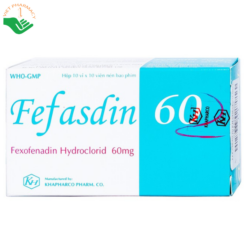 Thuốc Fefasdin 60 Khapharco điều trị viêm mũi dị ứng, mày đay mạn tính vô căn (10 vỉ x 10 viên)