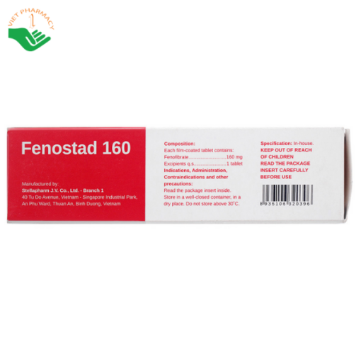 Thuốc Fenostad 160 Stella điều trị tăng triglycerid huyết nặng (3 vỉ x 10 viên)