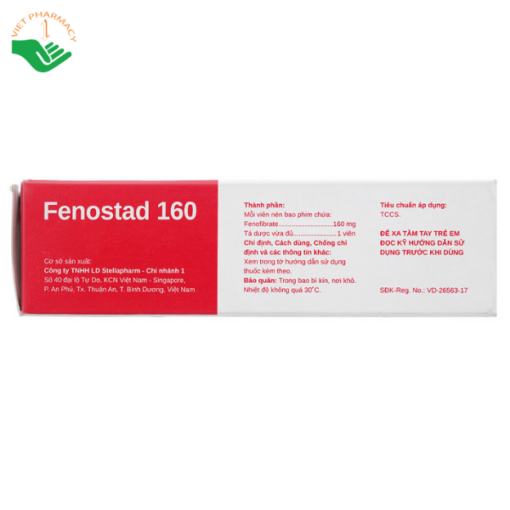 Thuốc Fenostad 160 Stella điều trị tăng triglycerid huyết nặng (3 vỉ x 10 viên)