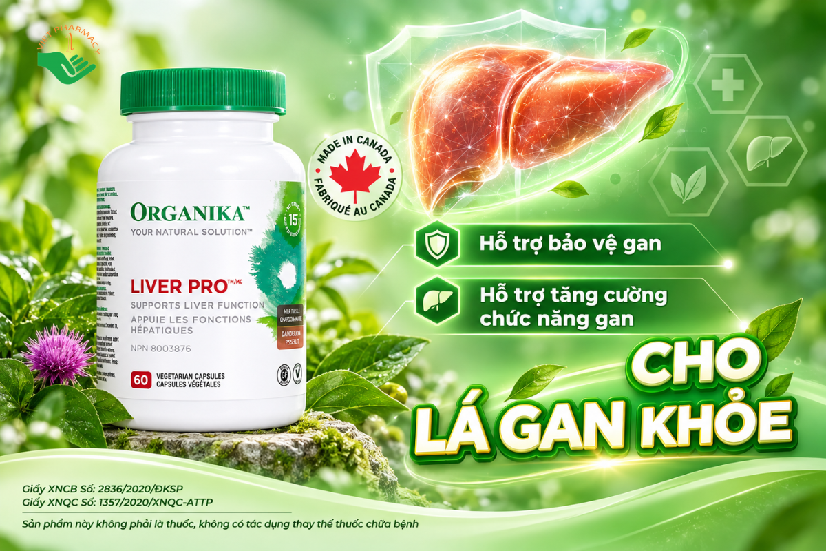 Viên uống giải độc và hạ men gan Organika Liver Pro