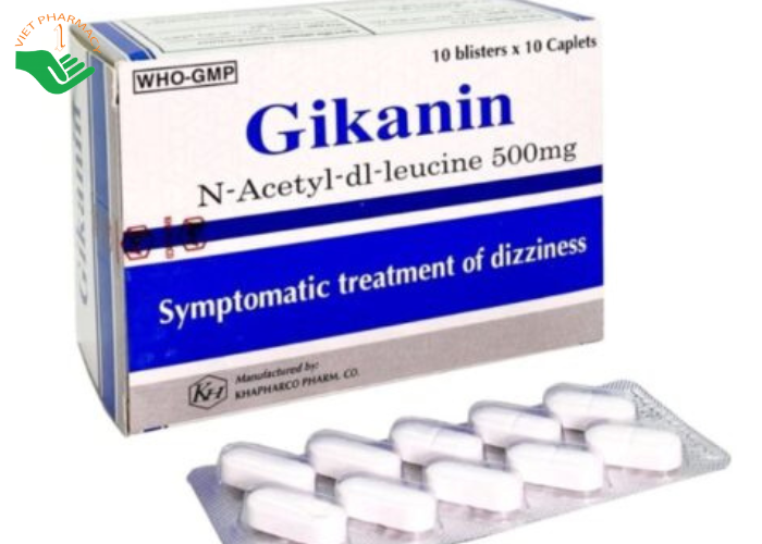 Thuốc Gikanin 500mg Khapharco điều trị chứng chóng mặt (10 vỉ x 10 viên)
