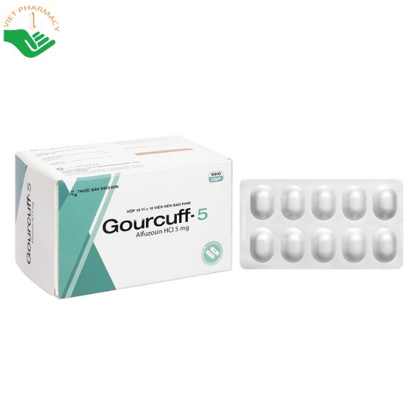 Thuốc Gourcuff-5mg Đạt Vi Phú trị triệu chứng phì đại u tuyến tiền liệt lành tính (10 vỉ x 10 viên)