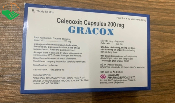 Thuốc Gracox 200mg Gracure kháng viêm, giảm đau xương khớp (3 vỉ x 10 viên)