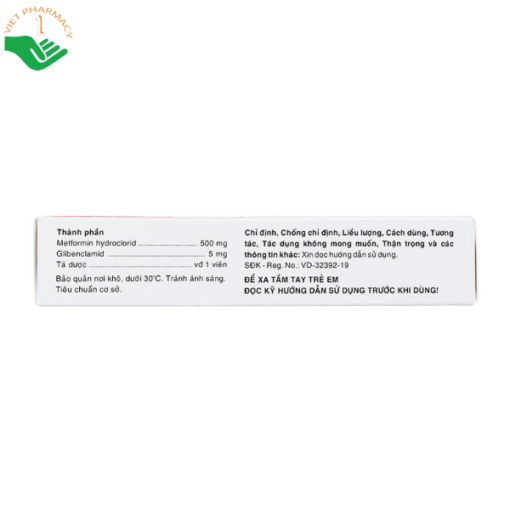 Thuốc Hasanbest 500/5 Hasan trị đái tháo đường tuýp 2 (2 vỉ x 15 viên)