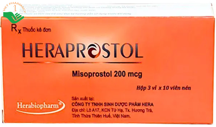 Thuốc Heraprostol 200mg điều trị viêm loét dạ dày (3 vỉ x 10 viên)