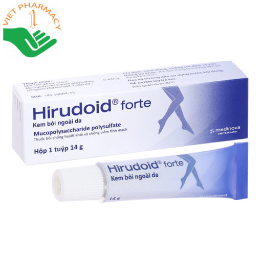 Kem bôi Hirudoid Forte điều trị viêm tĩnh mạch tuýp 14g