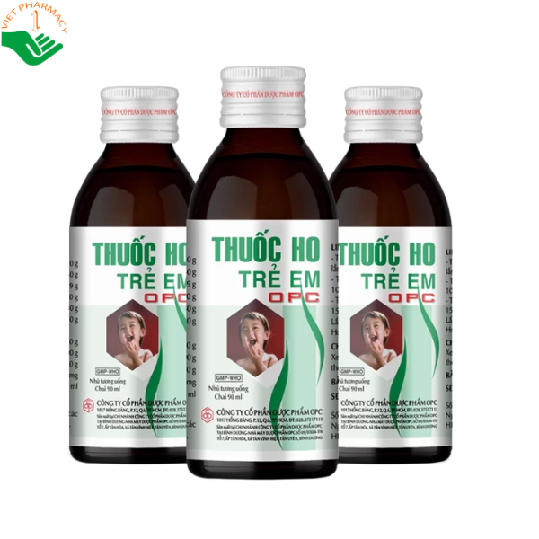 Thuốc ho trẻ em OPC trị các bệnh viêm nhiễm đường hô hấp, các chứng ho gió, ho cảm, ho có đàm, đau họng (chai 90ml)
