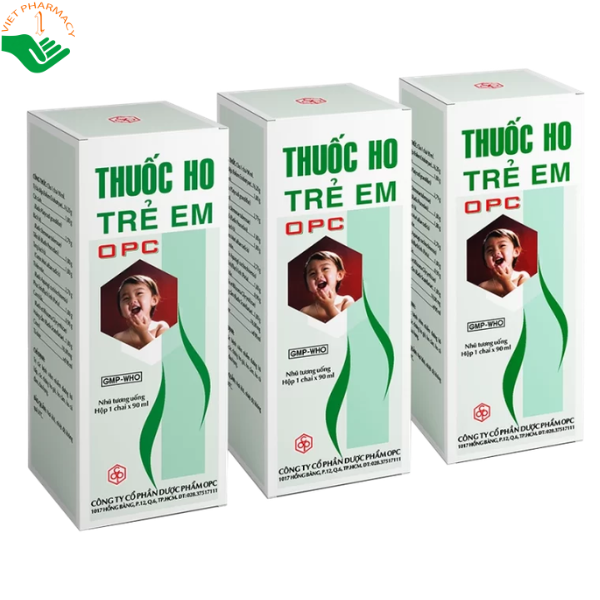 Thuốc ho trẻ em OPC trị các bệnh viêm nhiễm đường hô hấp, các chứng ho gió, ho cảm, ho có đàm, đau họng (chai 90ml)