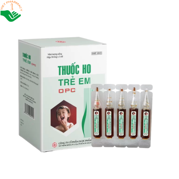 Thuốc ho trẻ em OPC trị các bệnh viêm nhiễm đường hô hấp, các chứng ho gió, ho cảm, ho có đàm, đau họng (chai 90ml)