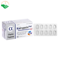 Thuốc Katrypsin Fort 8400IU trị phù nề sau chấn thương, phẩu thuật, bỏng (10 vỉ x 10 viên)
