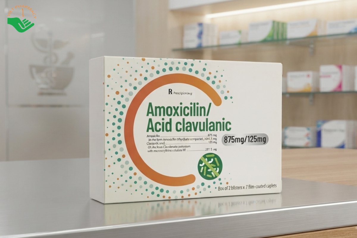 Thuốc kháng sinh Amoxicillin/Acid Clavulanic 875mg/125mg (Hộp 2 vỉ x 7 viên)