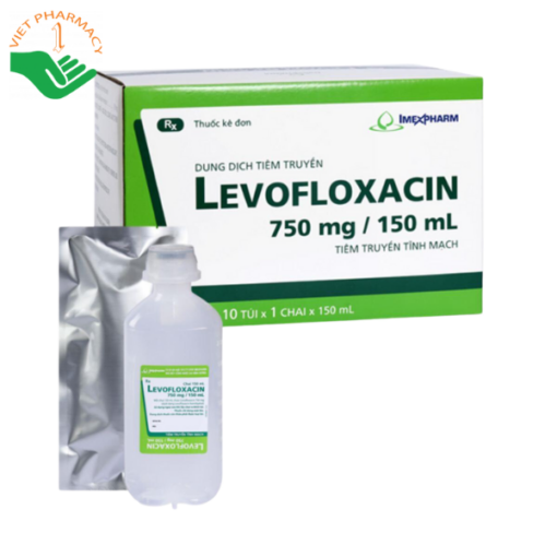 Thuốc kháng sinh Levofloxacin 750mg/150ml Imexpharm (hộp 10 túi nhôm x 01 chai 150ml)