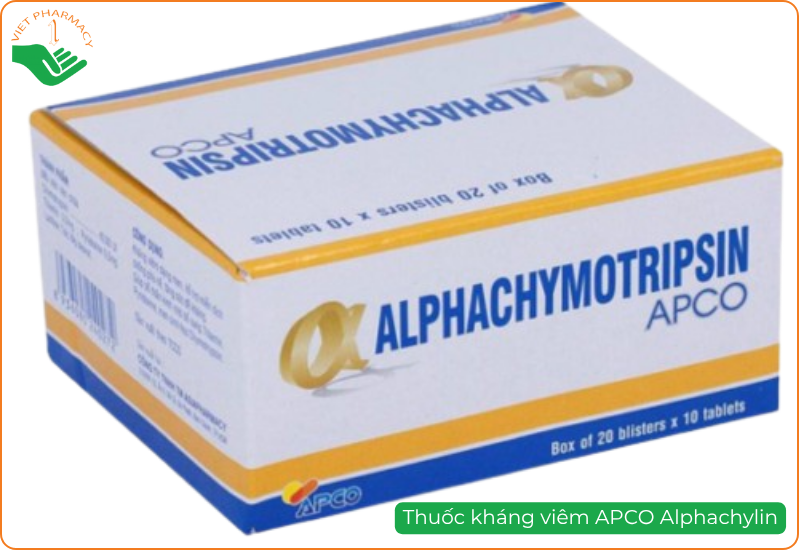 Thuốc kháng viêm APCO Alphachylin (20 vỉ x 10 viên)
