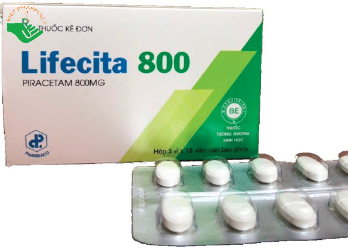 Thuốc LIFECITA 800MG Pharbaco điều trị rung giật cơ nguồn gốc vỏ não, thiếu máu não (30 viên)