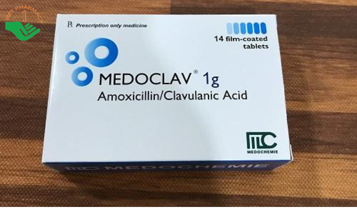 Thuốc Medoclav 1g Medochemie điều trị nhiễm khuẩn đường hô hấp (2 vỉ x 7 viên)