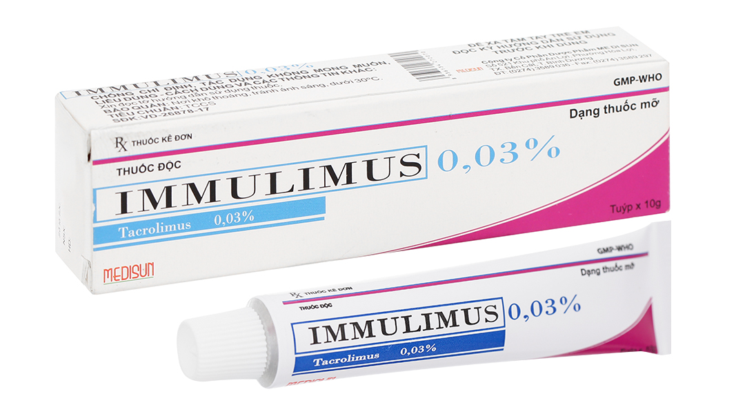Thuốc mỡ bôi da immulimus 0.03% giúp trị eczema.