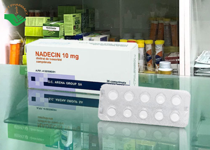 Thuốc Nadecin 10mg phòng và điều trị cơn đau thắt ngực, suy tim sung huyết (3 vỉ x 10 viên)