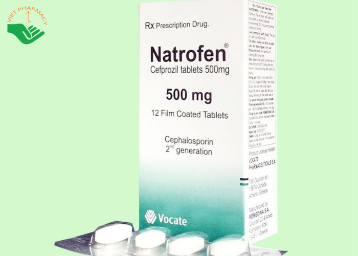 Thuốc Natrofen Cefprozil 500mg Remedina điều trị nhiễm khuẩn đường hô hấp, nhiễm khuẩn da (3 vỉ x 4 viên)