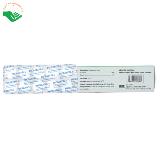 Thuốc Pecrandil 5mg Hà Tây trị đau thắt ngực (6 vỉ x 10 viên)