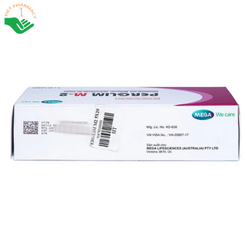 Thuốc Perglim M-2 trị tiểu đường type 2 (5 hộp nhỏ x 1 vỉ x 20 viên)
