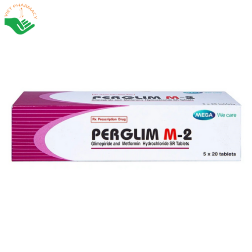 Thuốc Perglim M-2 trị tiểu đường type 2 (5 hộp nhỏ x 1 vỉ x 20 viên)