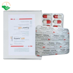 Thuốc Praverix 500mgđiều trị nhiễm khuẩn đường hô hấp trên và dưới (Hộp 1 vỉ x10 viên)