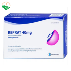 Thuốc Reprat 40mg Delorbis điều trị trào ngược dạ dày, thực quản (2 vỉ x 10 viên)