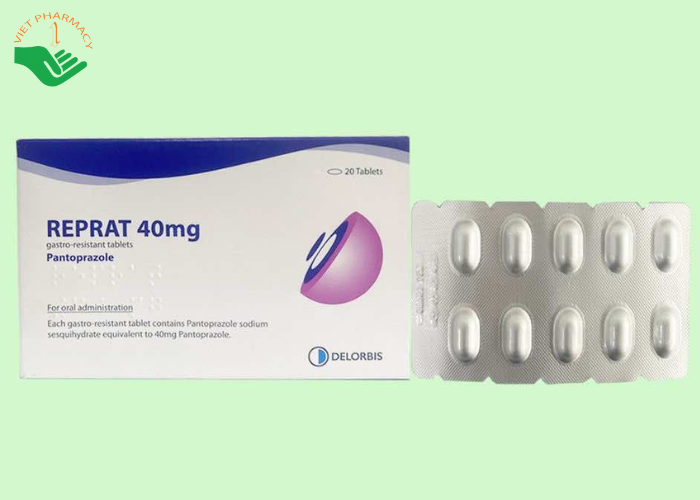 Thuốc Reprat 40mg Delorbis điều trị trào ngược dạ dày, thực quản (2 vỉ x 10 viên)
