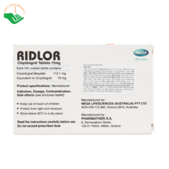 Thuốc Ridlor 75mg MSN ngăn ngừa tai biến đông máu (3 vỉ x 10 viên)