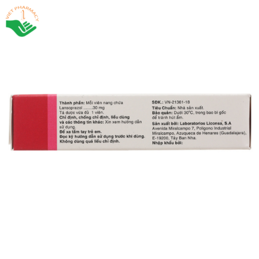 Thuốc Scolanzo 30mg Laboratorios Liconsa điều trị loét tá tràng, dạ dày (2 vỉ x 7 viên)