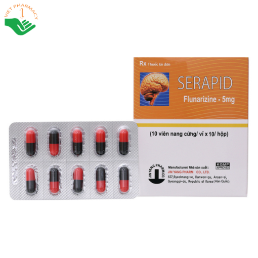 Thuốc Serapid 5mg trị đau nửa đầu, chóng mặt tiền đình (10 vỉ x 10 viên)