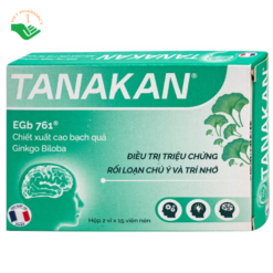 Thuốc Tanakan điều trị Rối loạn chú ý và trí nhớ ở người lớn tuổi và bị viêm động mạch (Hộp 30 viên)