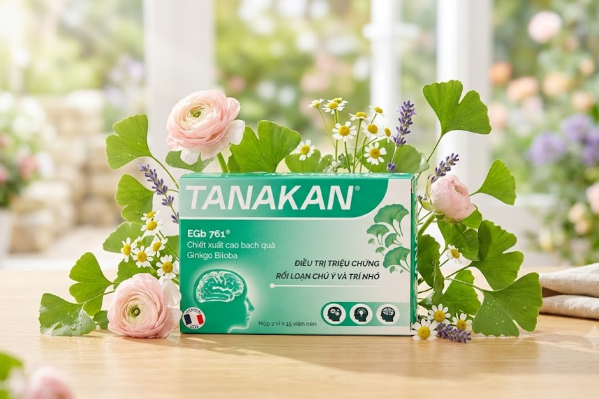 Thuốc Tanakan điều trị Rối loạn chú ý và trí nhớ ở người lớn tuổi và bị viêm động mạch (Hộp 30 viên)