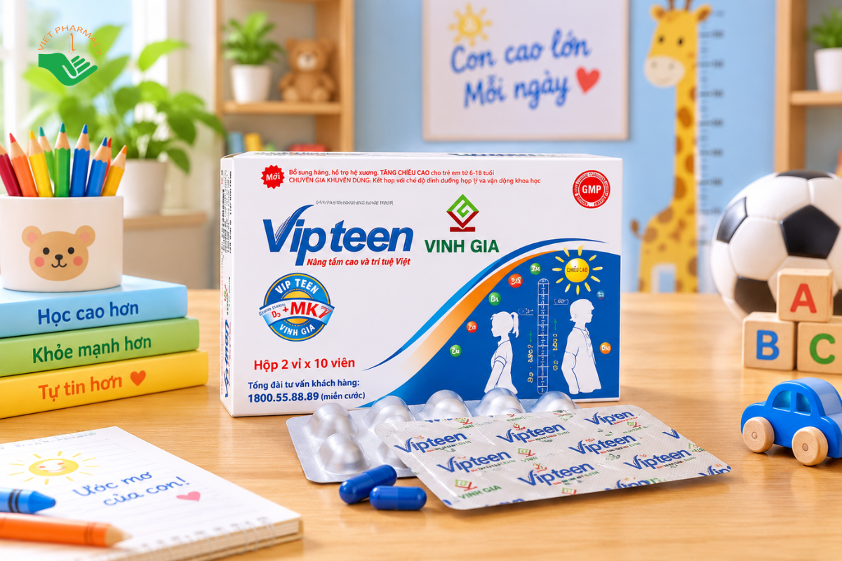 Vipteen Vinh Gia hỗ trợ phát triển chiều cao cho trẻ