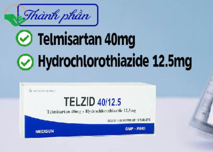Thuốc Telzid 40/12.5 Medisun điều trị tăng huyết áp (6 vỉ x 10 viên)