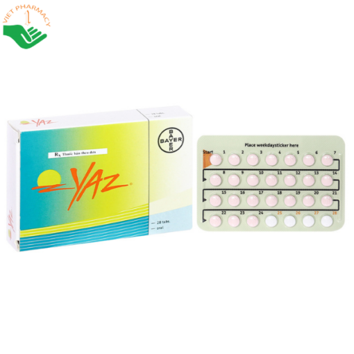 Thuốc tránh thai Yaz Bayer tránh thai hằng ngày, trị mụn (1 vỉ x 28 viên)