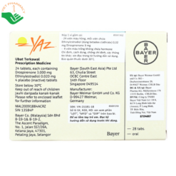 Thuốc tránh thai Yaz Bayer tránh thai hằng ngày, trị mụn (1 vỉ x 28 viên)